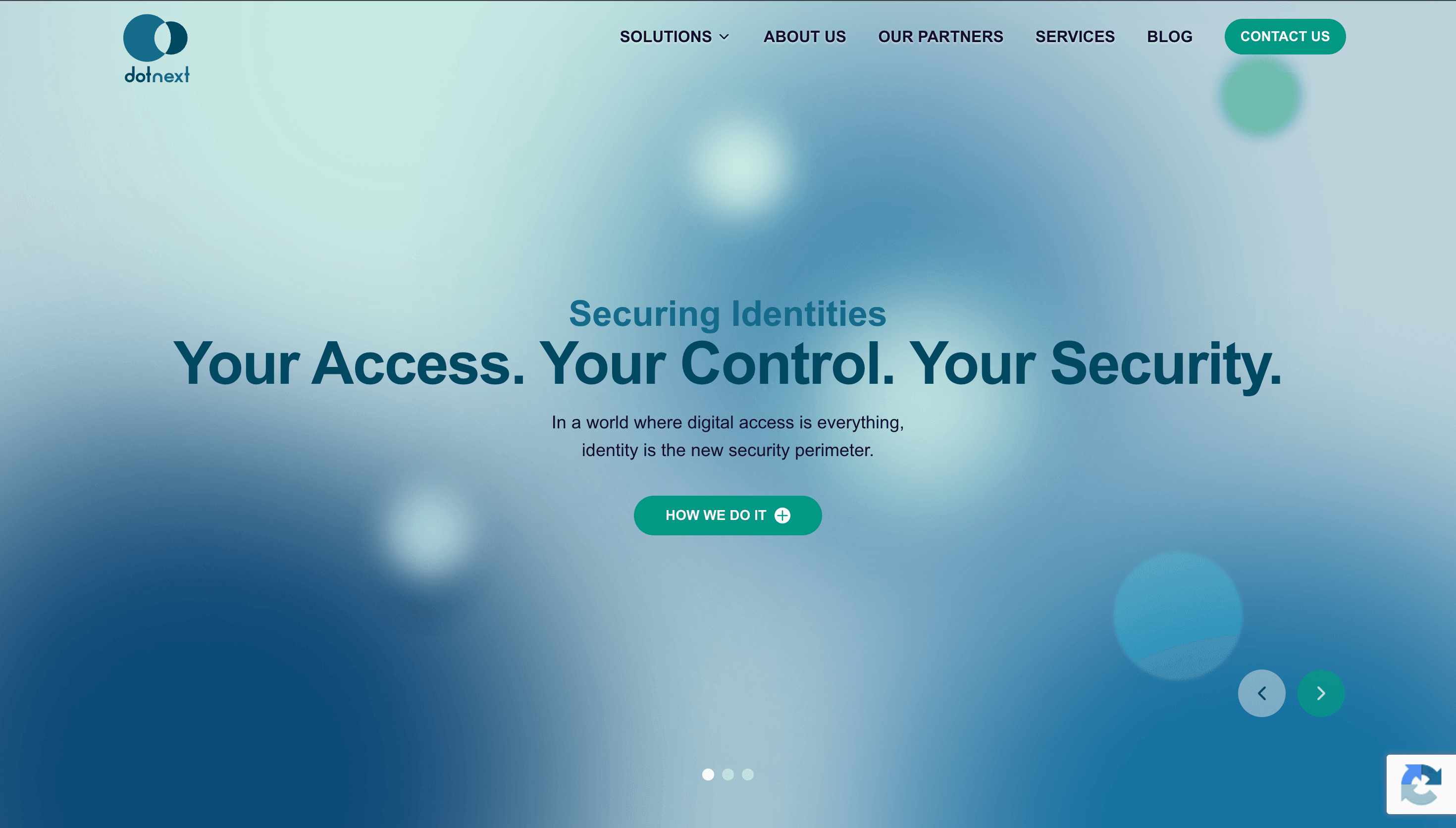 dotnext.co.za homepage — 'Your Access. Your Control. Your Security.'